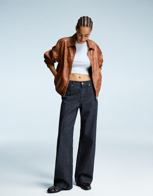 Jeans Wide Leg Straight Textura