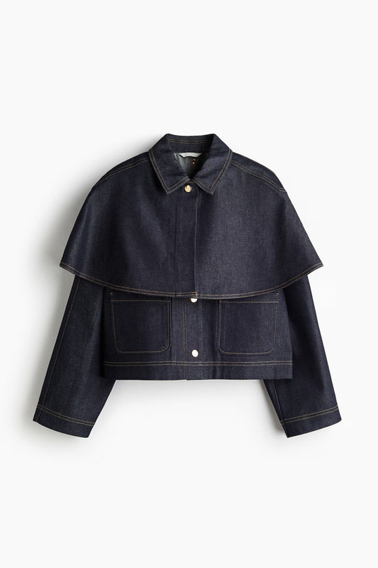 Chaqueta Denim Con Capa
